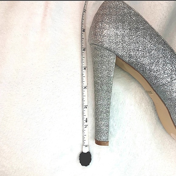 De Blossom Collection Heel Silver Sparkle Peep Toe Carina-102 - Picture 12 of 16